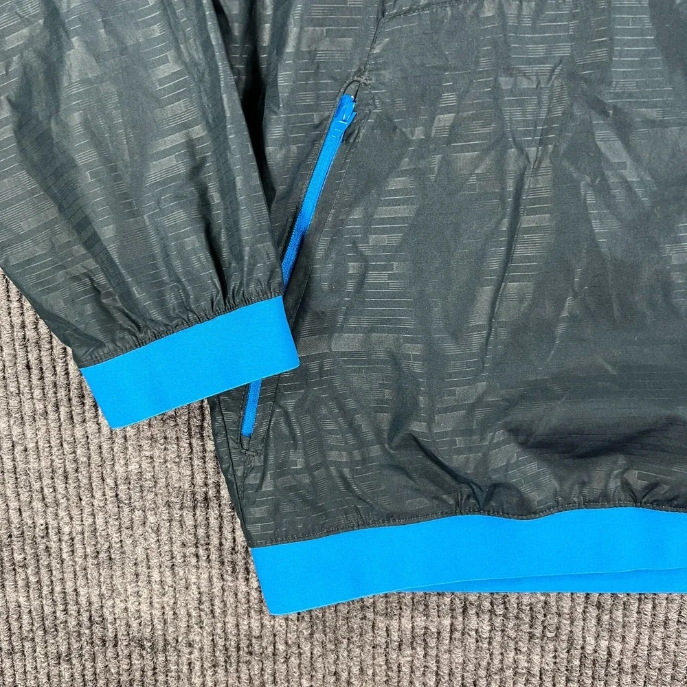 Adidas Windbreaker Jacket Mens Large Blue Long Sleeve Full Zip Hooded Running